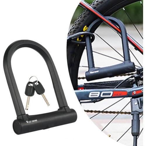 Bicycle Lock U-Shaped Anti-Theft Road Mountain Steel Lock Zinc Alloy Bicycle MTB Road Wheel Cycling Lock Accessories for Bike
