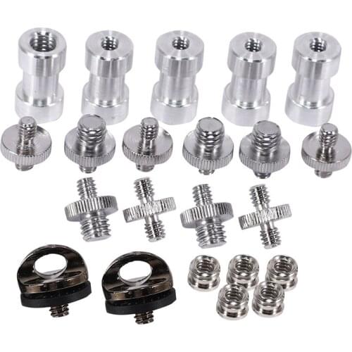 Camera Screws, 22 Pcs Converter Threaded Screws Adapter Mount Set Camera/Tripod/Monopod/Light Stand/Quick Release Neck Strap