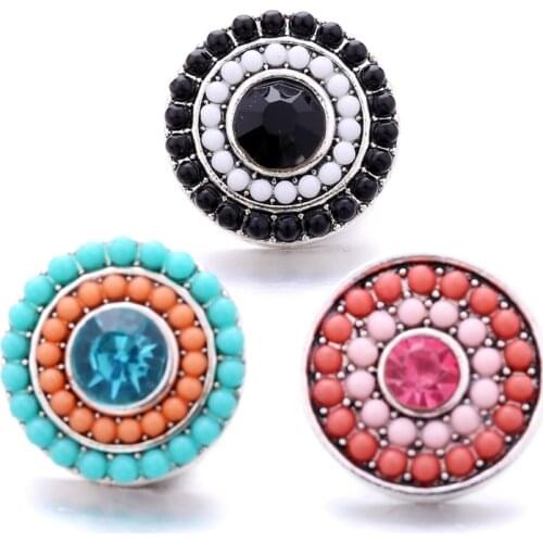 Snap Jewelry Acrylic Beads Round 18mm Ginger Snap Buttons DIY Bracelet Necklace Jewelry Making ACC for Women Christmas Gift