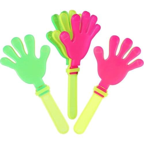 20pcs Plastic Hands Clap Creative Funny Cheer Prop Noise Maker For Party Consert Club Adult Kids Toys Mixed Color