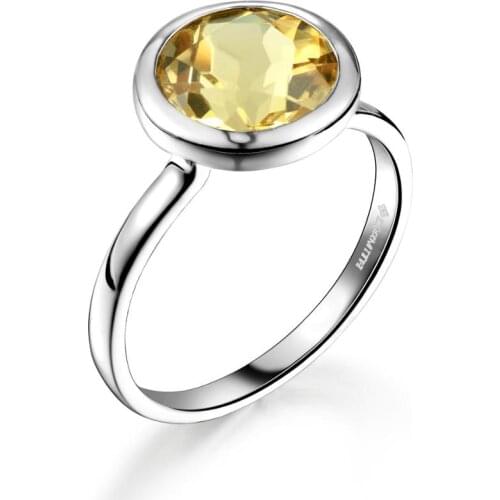 DORMITH real 925 sterling silver ring 3.1 carats 9mmx9mm natural Citrine gemstone rings for women jewelry size7#8# available