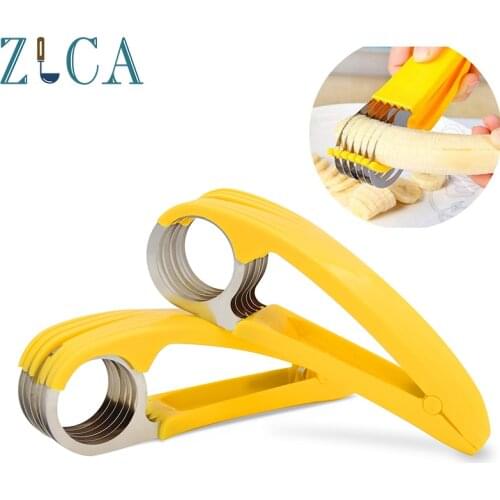 ZLCA Banana Slicer Vegetable Chopper Cutter Peeler Salar Ham Fruit Slicers Stainless Steel Cucumber Knife Tools Kitchen Gadgetes