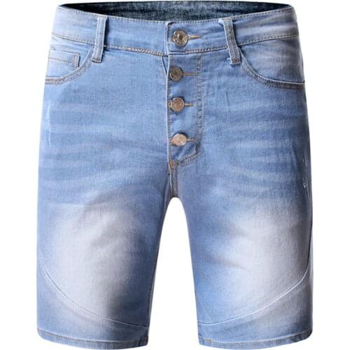 58# Fashion Mens Jeans Джинсы Summer Loose Hole Retro High Street Pants Jeans Men Denim Shorts Pantalones Hombre Clothing