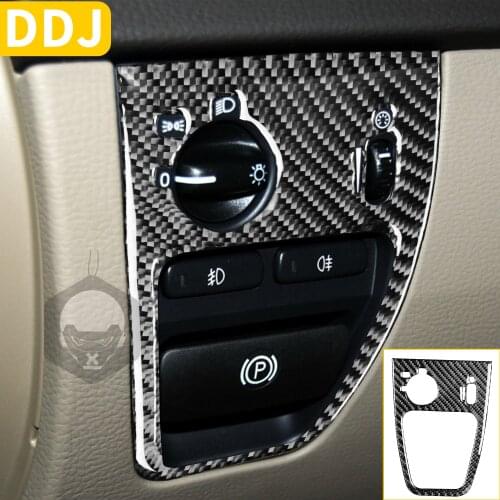 Carbon fiber Accessories For Volvo XC90 XC Classic 2003-2014 Headlight Headlamp Switch Knob Panel Trim Decal Soft Stickers