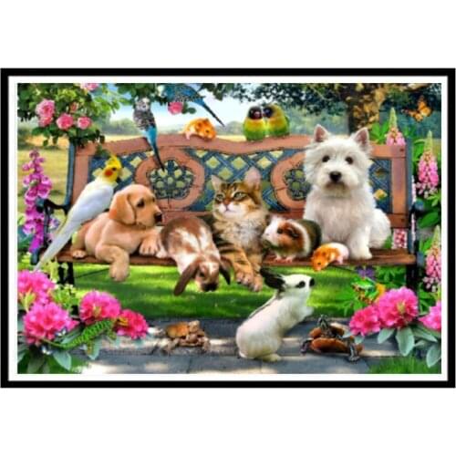 5D diamond painting cat dog animal park DIY stick drill embroidery Christmas decorations round diamond mosaic handmade gift