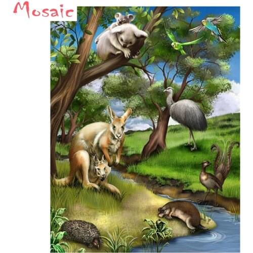 Handmade needlework diy diamond painting"kangaroo,Koala"animal diamond embroidery full square rhinestone cross stitch wall decor
