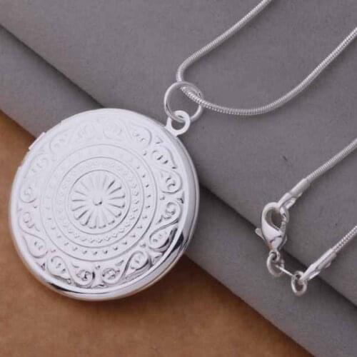 AN732 Hot sterling Necklace fashion jewelry pendant round plate /hdwapvda biiajzpa silver color