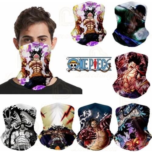 Anime 3d Print Scarf Neck Warmer Neck Gaiter Half Face One Piece Head Bandanas Shield Headband Headwear for Men Women