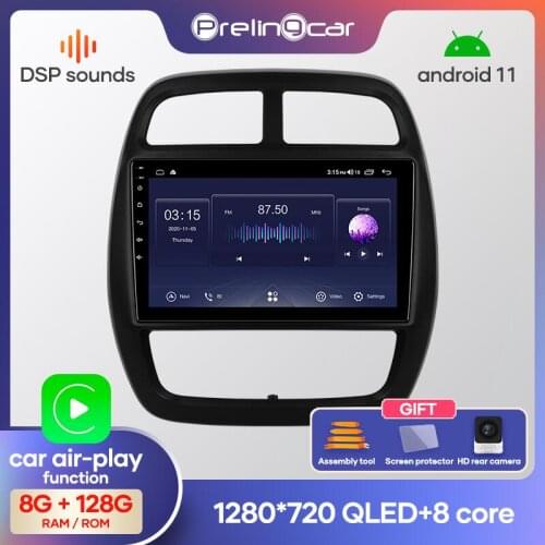 Prelingcar Android 10.0 NO 2 din DVD Car Radio Multimedia Video Player GPS Navigation For RENAULT KWID 2015 Octa-Core DSP 4G 64G