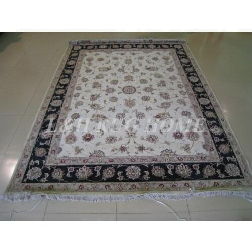 Free shipping 8'X10' 160Line Hand-knotted Wool and Silk Oriental Persian Rug handmade persian carpet