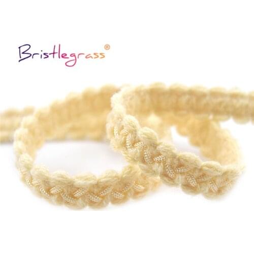 BRISTLEGRASS 1 Yard 5/8" 15mm Vintage Woolen Braided Crochet Lace Trim Macrame Ribbon Headband Pillow Costume Dress Sewing Craft