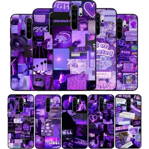 Purple Love Aesthetic Art Phone Case For Xiaomi Redmi note 9 8 7 6 5 4 Pro S for redmi 4A 4X 5 Plus 5A 7A Cover