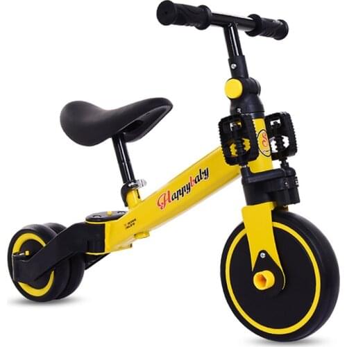 Infant Shining Childrens Tricycle 3-in-1 Childrens Scooter Balance Bike 1-6 Years Ride on Car 3 Wheels Non-inflatable