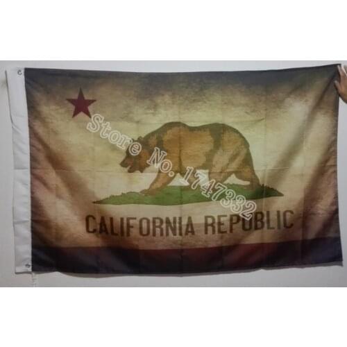 California Republic Antique do the old Flag Retro Flag hot sell good 3X5FT 150X90CM Banner brass metal holes Custom Flag
