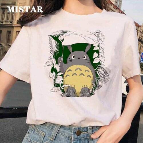 Totoro t shirt women Printed cute cartoon t-shirt top summer kawaii 90s Graphic white tops t shirts short sleeve women clothes