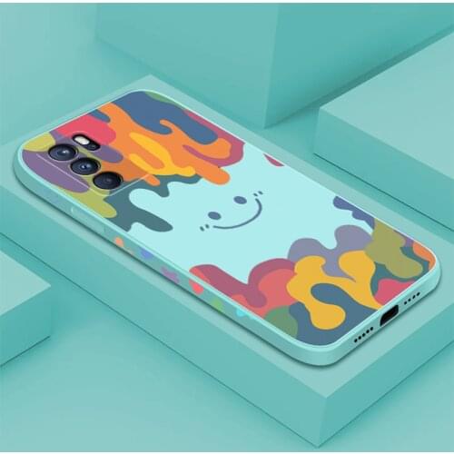 Cute Smile Case For Reno 6 Pro Plus Reno 5 Pro 4 Z 5G 2Z 2F Soft Silicone Lace edge strip Phone Cover For Find X3 Pro Lite Neo
