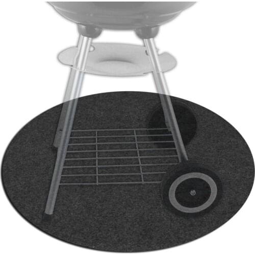 Round Grill Barbecue Mat Deck Pad Protector for Burning