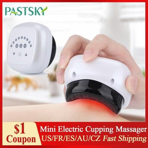 Mini Electric Heating Cupping Massager Gua Sha Cupping Therapy Vibration Massage Vacuum Suction Cup Relieve Body Fatigue Pain
