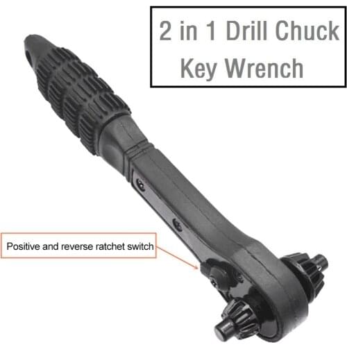 2 in 1 Drill Chuck Key Wrench Multifunction Hand Drill Ratchet Spanner Tool Hand Drill Chuck Ratchet Wrench Tool Accessories