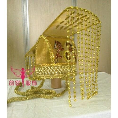 2 Designs Gold Color Male Hat Ancient Chinese Emperor Tiara Costume hat hanfu cap hair accessory cos hair crown