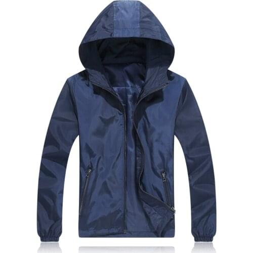 New Spring Autumn Bomber Windbreaker Jacket Men Casual Slim Hooded Coat Thin Zipper Outwear Jacket Plus Size XS-7XL