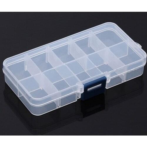 10 15 lattices PE storage box Plastic for button switch fuse Components Fishing bait