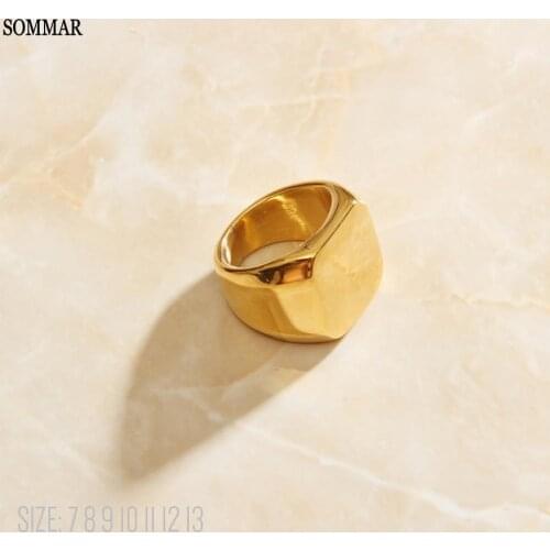 SOMMAR best friends 18KGP Gold Filled size 7 8 female women\s rings Geometric Minimalism ring men Factory Wholesale
