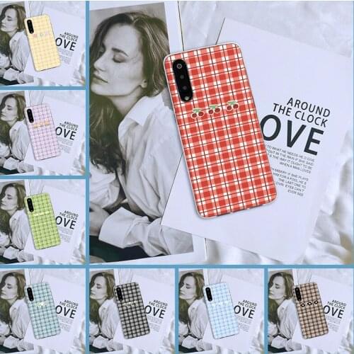 Yellow Grid Fashion Pretty Purple Aesthetic Phone Case For Xiaomi Mi 8 9T PRO Silicone Back Cover For Xiaomi Mi A3 9 SE Case