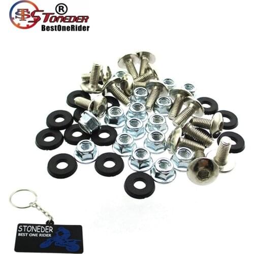 STONEDER 16PCS M6 x 16 Plastic Fender Bolt Phillip Rounded Head Washer Nut Screw Kit For 50 70 90 110 125cc ATV Quad 4 Wheeler