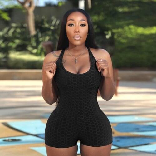 Workout Sport Wear Bodycon Playsuit Women Jumpsuit Short Female Fitness Rompers 2021 Sleeveless Skinny Casual Bodysuits Jogger