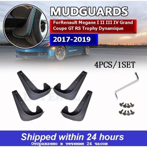 Set Mudflaps Mud Flaps Splash Guards Mudguards For Renault Megane I II III IV Grand Coupe GT RS Trophy Dynamique 2017 2018 2019