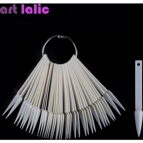 Nail Art Fan Shaped Display Card False Nail Template polish Gel Color Swatches Plastic Manicure Foldable Practice Board Tool