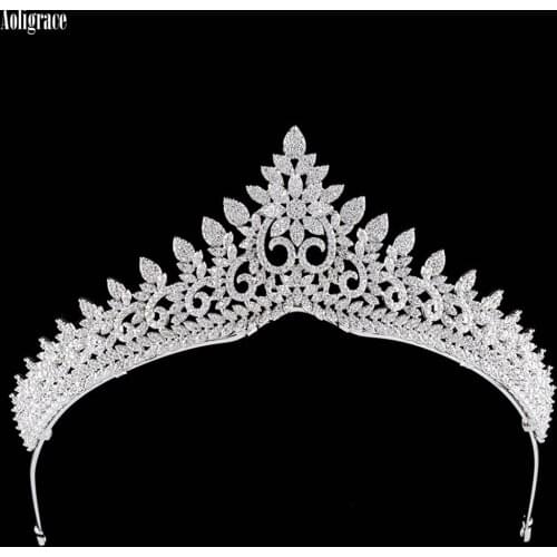 Vintage AAA Cubic Zirconia Tiaras CZ Zircon Princess Crowns Birthday Party Crowns Pageant Hair Accessories For Women Girls