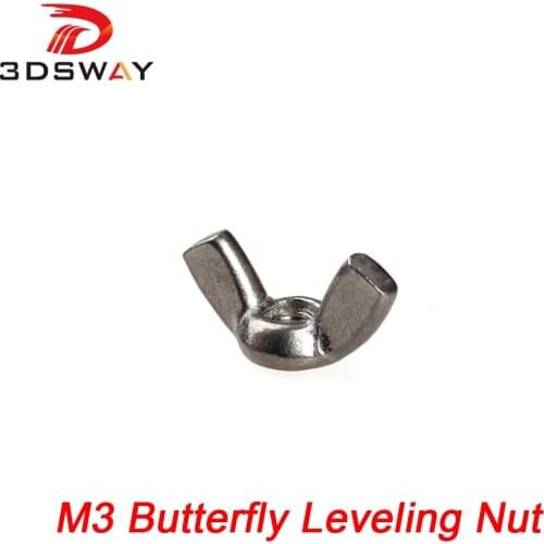 3DSWAY 3D Printer Parts 10pcs/lot Heated Bed Leveling Nut M3 Butterfly Nuts Z-axis Leveling Nut for Prusa I3 3D Printers