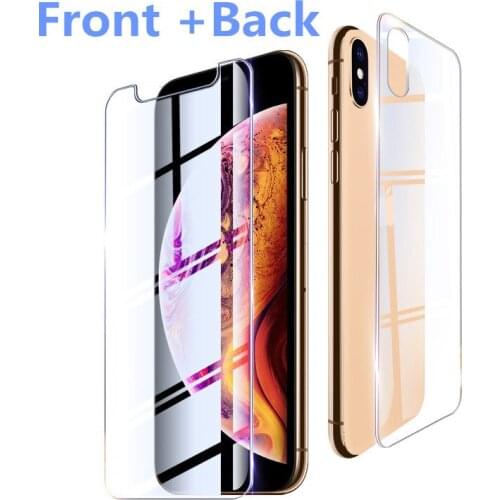 9H Front Cover Tempered Glass XR 5S SE 7Plus 4S For iphone XS MAX X 8 7 6 6S Plus 8plus back Glass Screen protector Protective