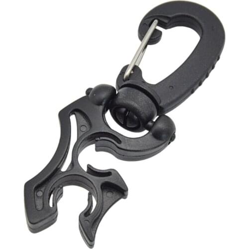 Scuba Diving Clip Double BCD Hose Holder with Clip Scuba Diving Regulator Buckle Hook with Stainless Steel Baffle Arm