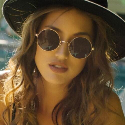 2019 Vintage round sunglasses Women Men Luxury Mirror Brand Designer Metal Glasses Lady Alloy sun glasses for women UV400