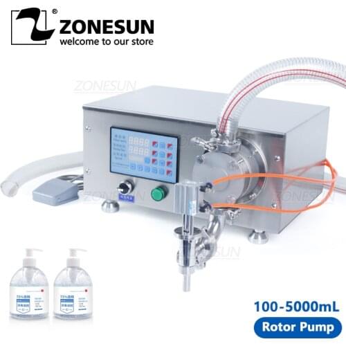 ZONESUN 100-5000ML Semi-Automatic Laundry Detergent Liquid Filling Machine Rotor Pump Olive Oil Dispensing Packing System
