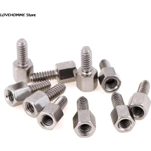 10Sets 5+7mm Header Plate Bracket Stud Bolt & Nut Nuts Screw D-Sub VGA DB9 DB15 DB25 RS232 COM Serial