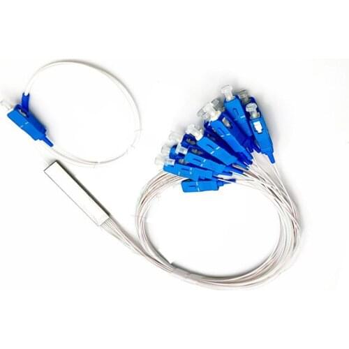 10pcs/lot 0.9mm Steel Tube Fiber Optic PLC Splitter 1x16 SC/UPC Mini Blockless 1*16 SC APC ConnectorWidely used