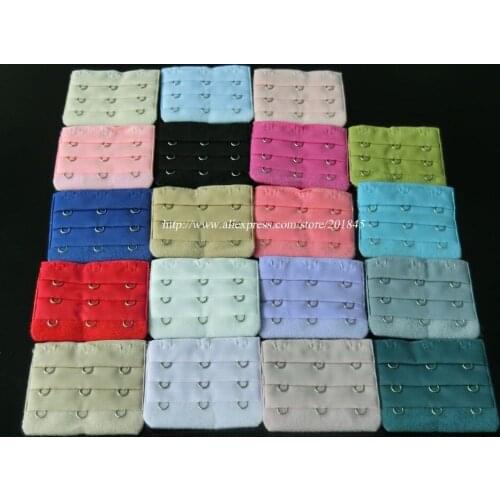 100Pcs Wholesale Elastic Extension Back And Elastic Bust Three Rows Three Hook Bra Adjustable Belt Button