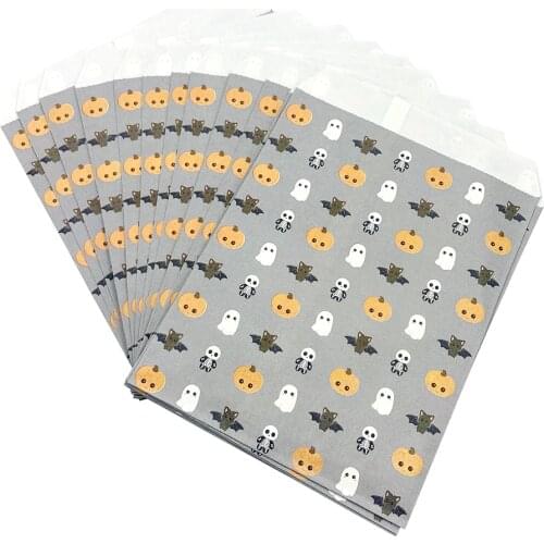 Halloween Trick-or-Treat Nuts Bakery Cookies Candies Dessert Chocolate Bags (100PCS) with Pumpkin Bat Skull Ghost