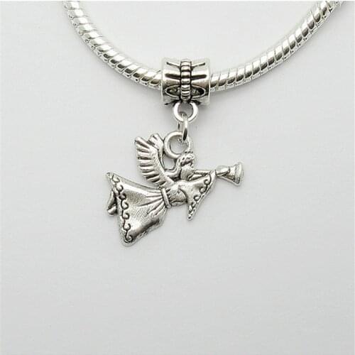 New 25pcs angel charm Big Hole bead European Pendant fit for Pandora style Bracelets Necklace DIY Metal Jewelry Making 1