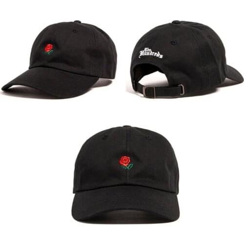 2021 Rose Flowers Embroidery Hats For Women Cotton Baseball Cap Boys Girls Snapback Hip Hop Flat Hat Trucker Hat Gorras Hombre