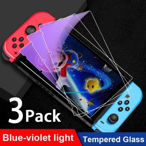 3Pack Blue-violet light Screen Protector for Nintendos Switch NS Protect Eyes Tempered Glass Film for Nintend Switch Glass film