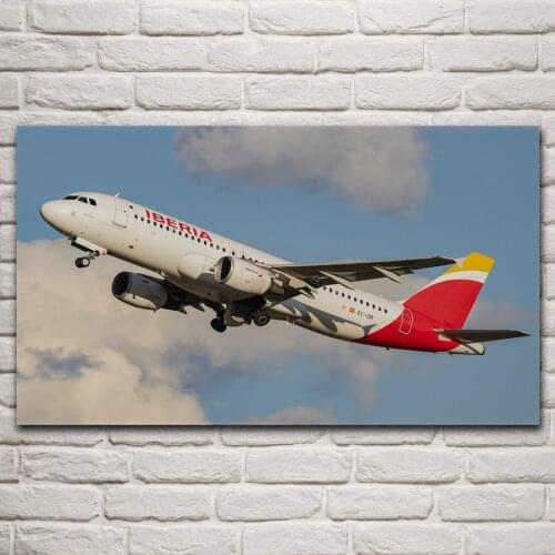 A320 214 passenger aircraft plane airline artwork living room home wall art decorative fabric poster KN839