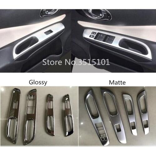 Car Cover Door Window Glass Panel Armrest Lift Switch Button Trim Frame 4pcs For Nissan NOTE RHD 2017 2018 2019 2020