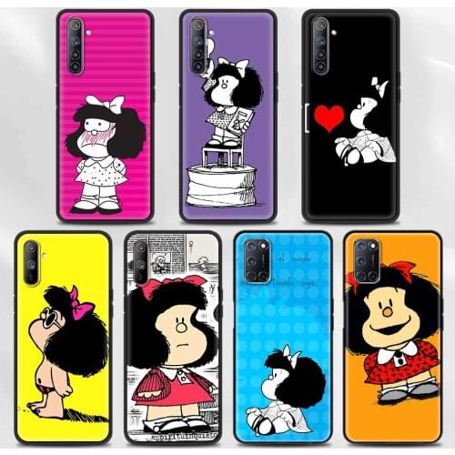 Phone Case For Realme V15 V13 GT Neo C25 C21 C20 C15 C11 C3 6 7 8 Pro 7i X50 5G X50Pro5G Q2 Pro Q2i Cover Cute Mafalda