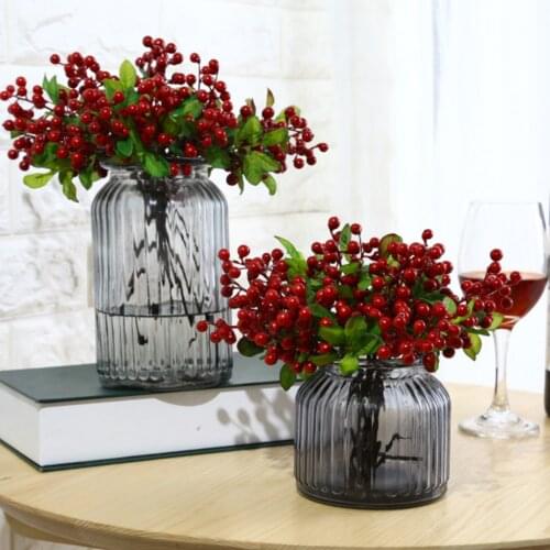 Decorative Blueberry Fruit Berry Artificial Flower Plants for Wedding Home Tabletop Decoration DIY Materials Photo Props