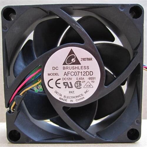 Delta DELTA AFC0712DD with resistance temperature control ball bearing four-wire 7020 fan